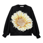Msgm Felpa Chiusa Girocollo Tinta Unita con Stampa per Bambina S5MSJGSW107 NERO MSGM 