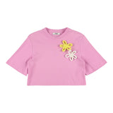 Msgm T-Shirt Girocollo Tinta Unita per Bambina S5MSJGTH118 ROSA MSGM 