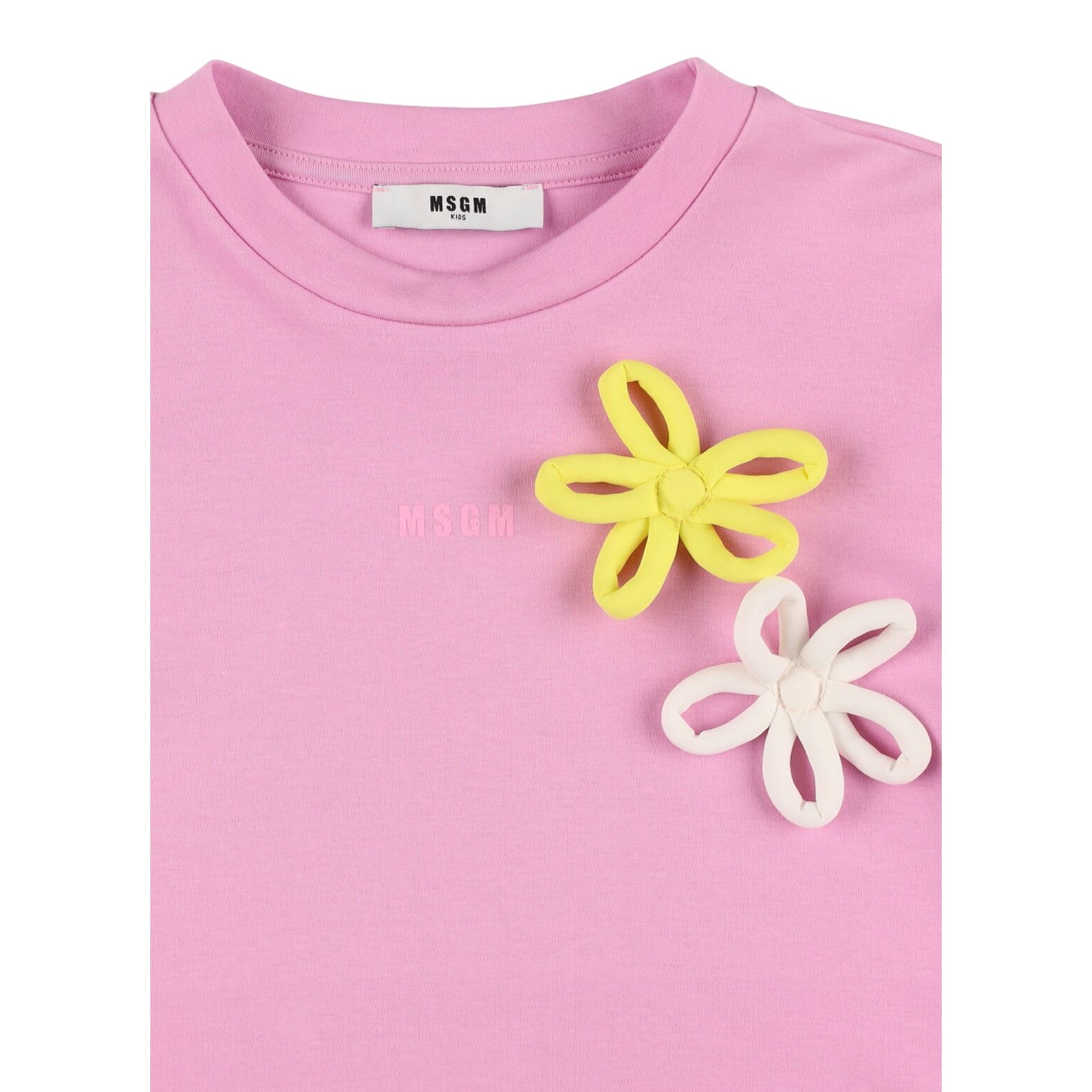 Msgm T-Shirt Girocollo Tinta Unita per Bambina S5MSJGTH118 ROSA MSGM 