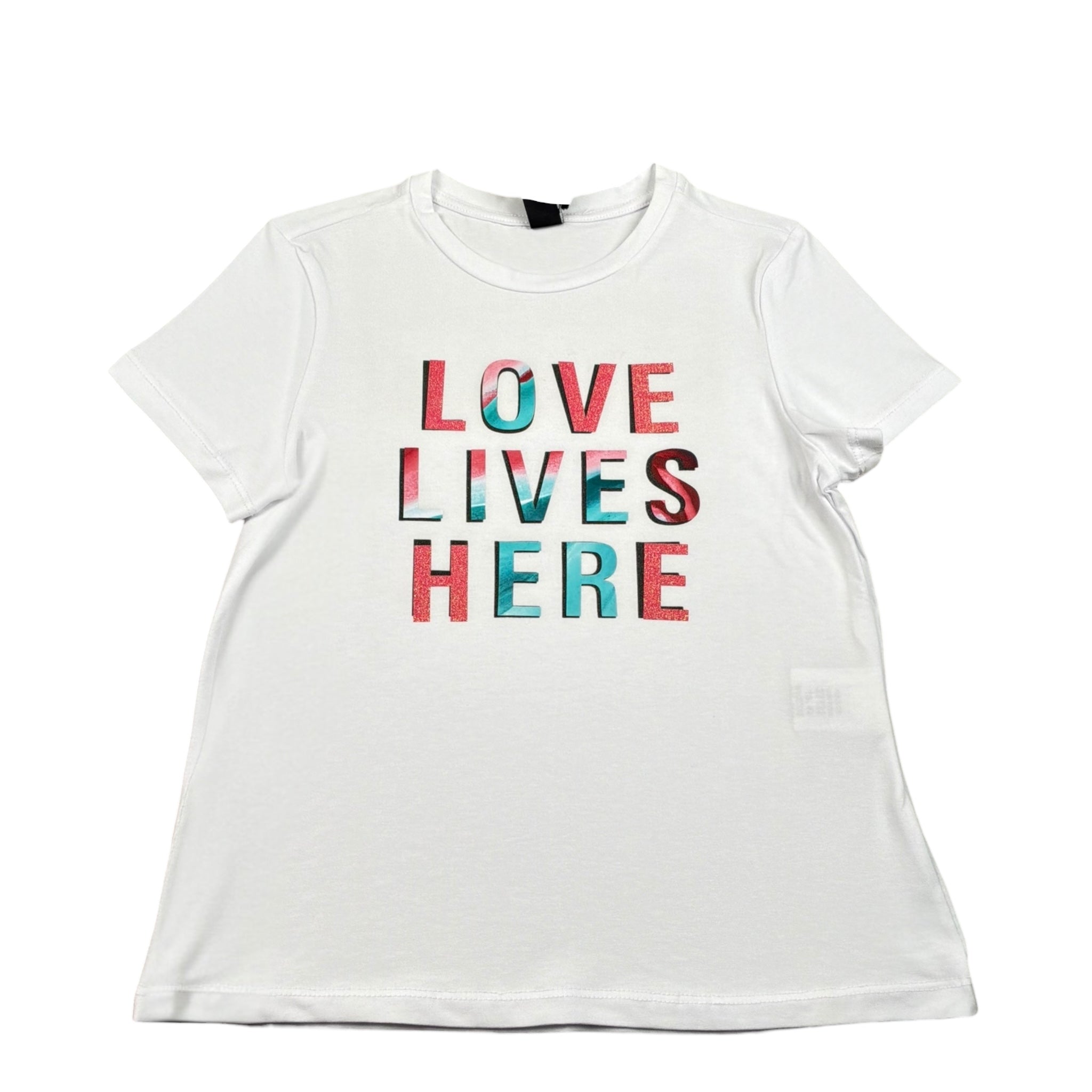 Naice T-Shirt Girocollo Tinta Unita con Stampa per Bambina 27132 BIANCO NAICE 