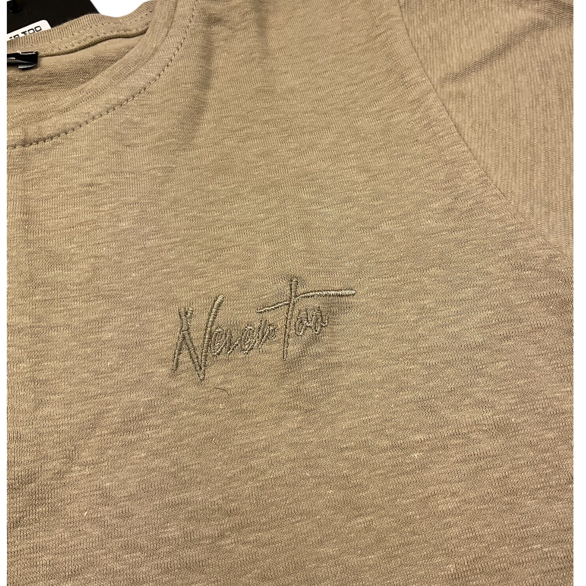 Never Too T-Shirt Girocollo Tinta Unita con Bottoni per Bambino NT1573R BEIGE NEVER TOO 