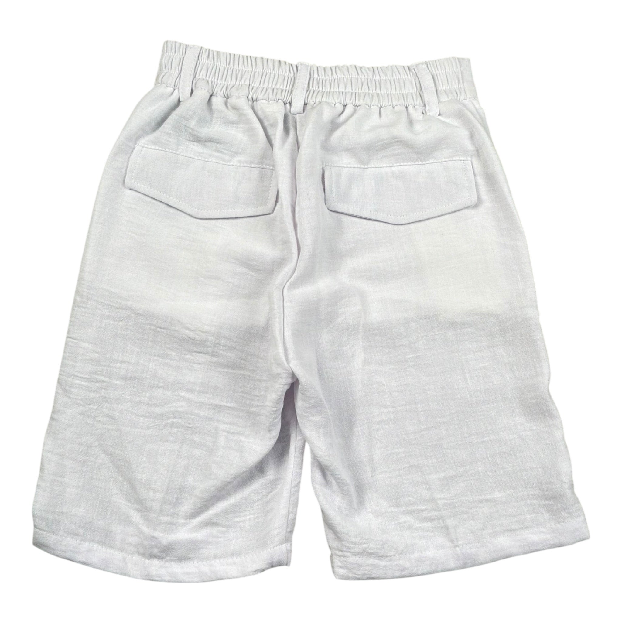 Never Too Bermuda tinta unita con Elastico In Vita Bianco per Bambino NT2289R BIANCO NEVER TOO 