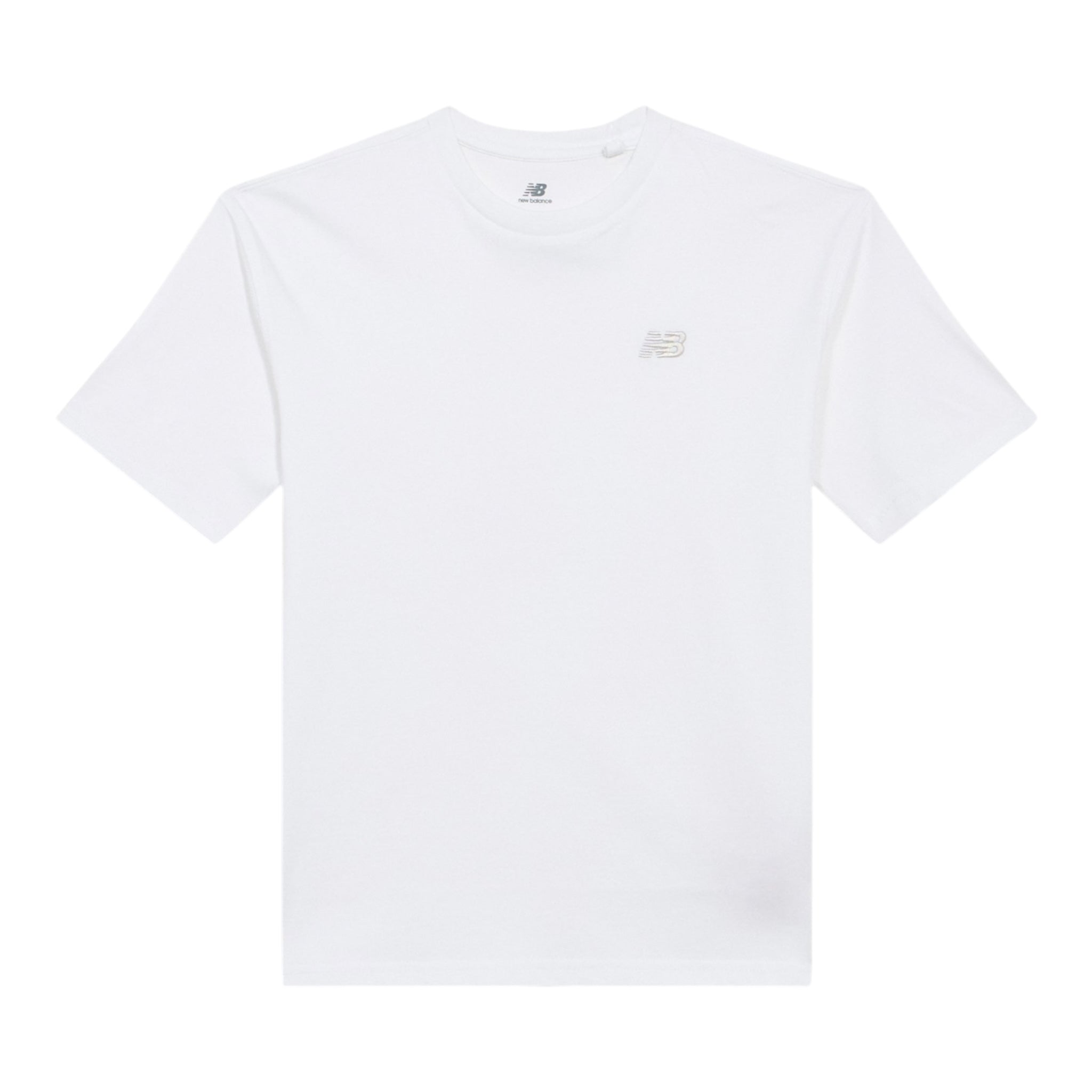 New Balance T-Shirt Girocollo Tinta Unita con Logo per Bambino LAKB0001 BIANCO NEW BALANCE 