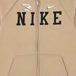 Nike Felpa tinta unita con Zip E Cappuccio Cammello per Bambino 9Q1097 CAMMELLO NIKE 