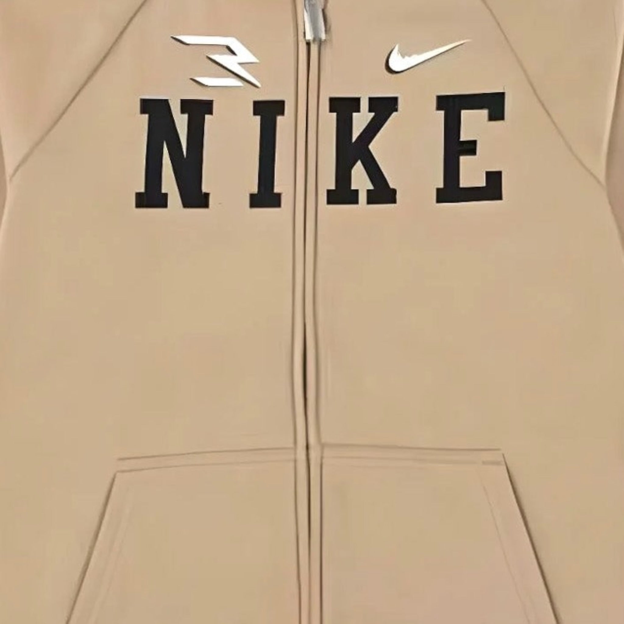 Nike Felpa tinta unita con Zip E Cappuccio Cammello per Bambino 9Q1097 CAMMELLO NIKE 