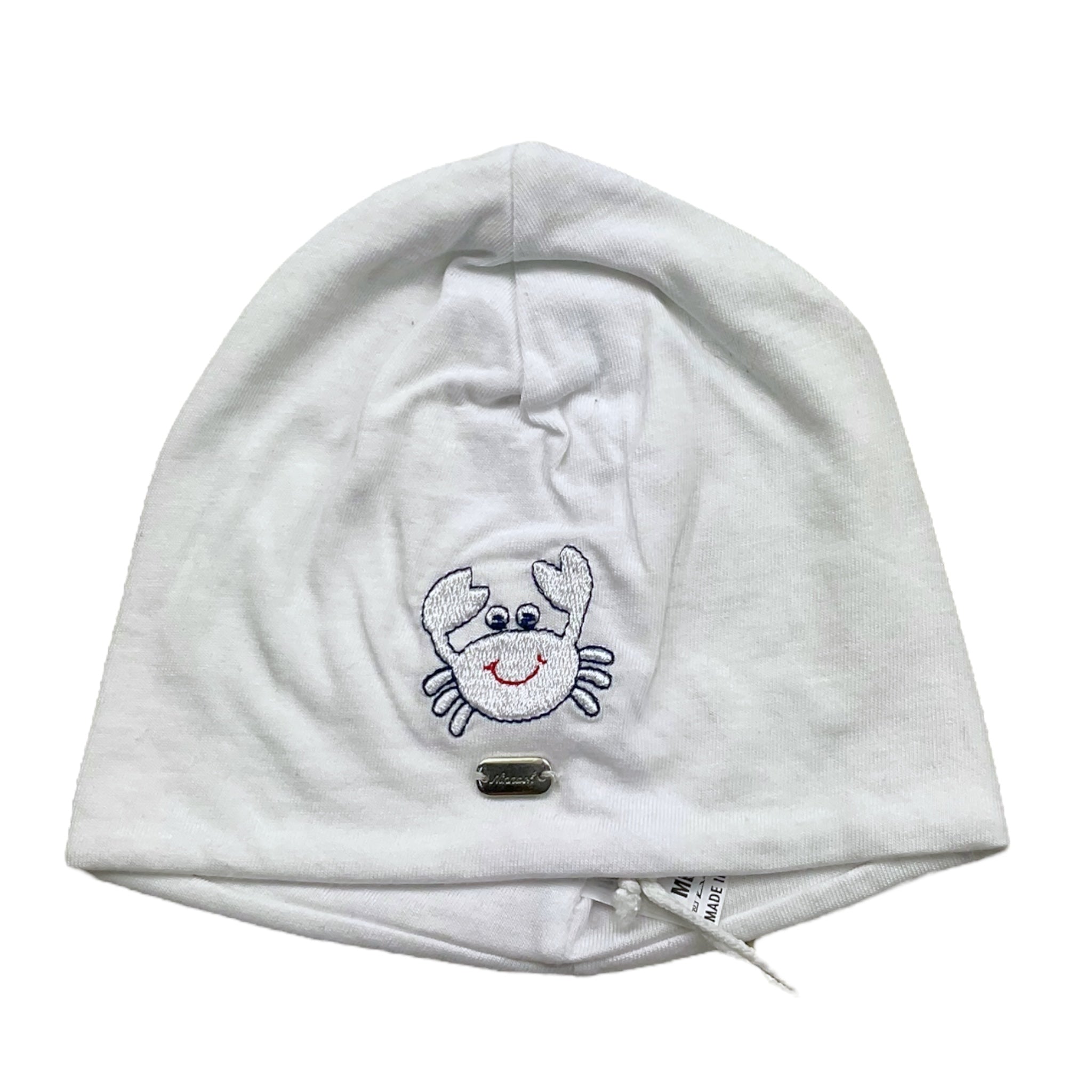 Ninnaoh Cappello Tinta Unita con Stampa per Neonato E20217 BIANCO NINNAOH 
