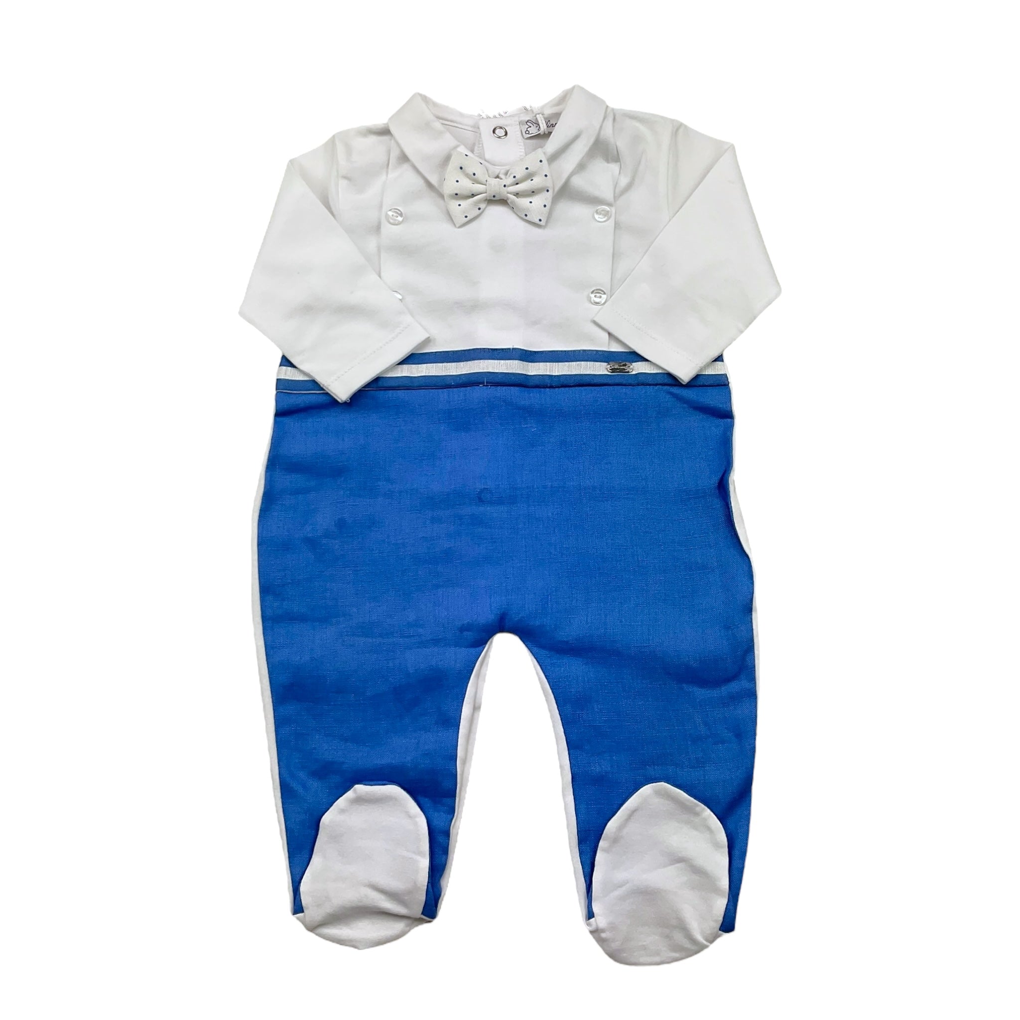 Ninnaoh Tutina Bicolore con Papillions per Neonato E2220T BIANCO/BLU NINNAOH 