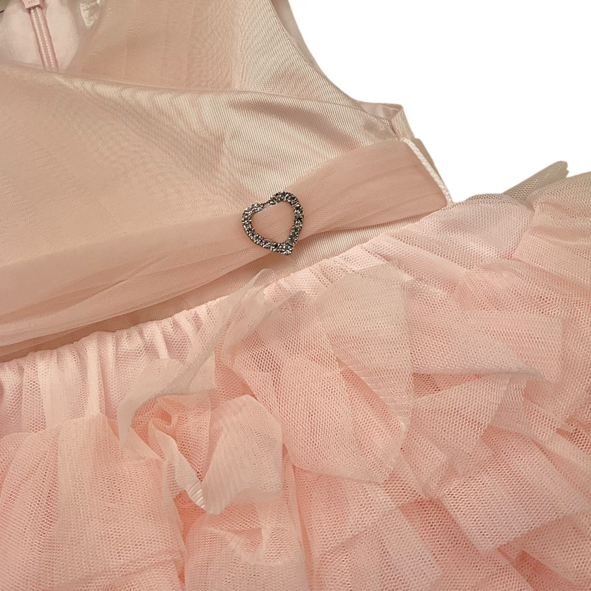 Ninnaoh Abito Giromanica Tinta Unita Giromanica con Tulle per Neonata E24AB44 ROSA NINNAOH 