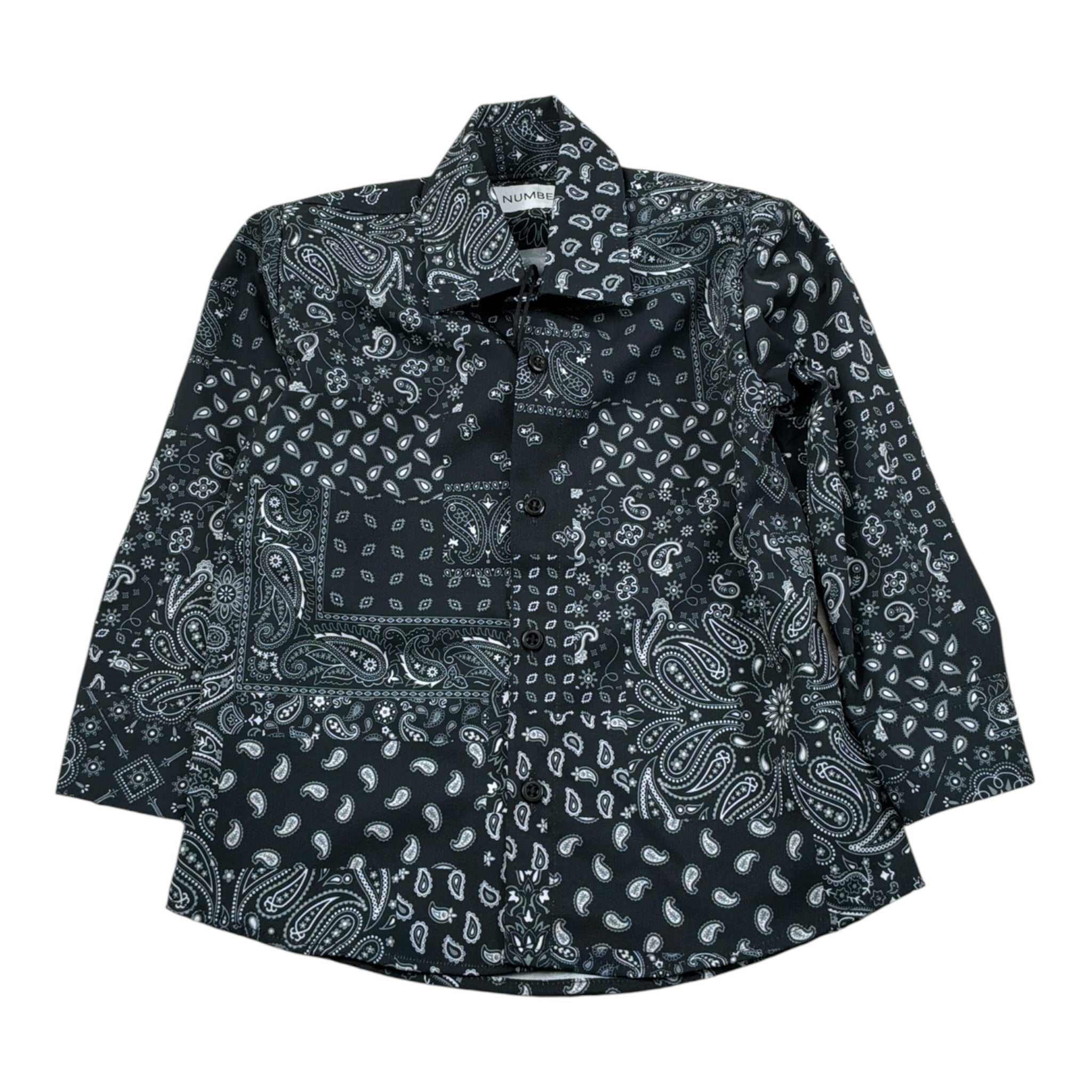 Numbers Camicia tinta unita con Fantasia Nero per Neonato 2462N NERO NUMBERS 