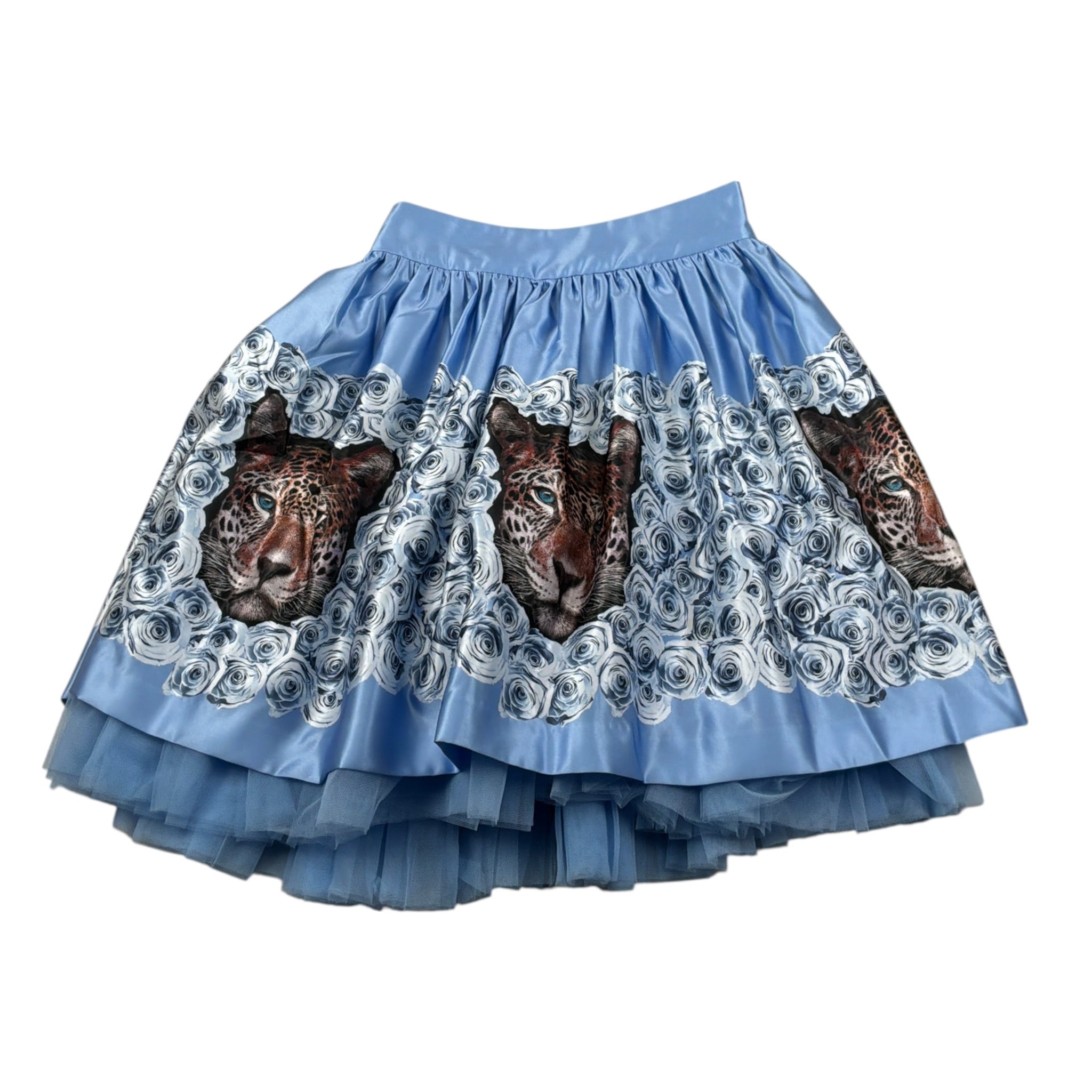 Nunzia Corinna Gonna tinta unita con Stampe Azzurro per Bambina NJ2316068 AZZURRO NUNZIA CORINNA 