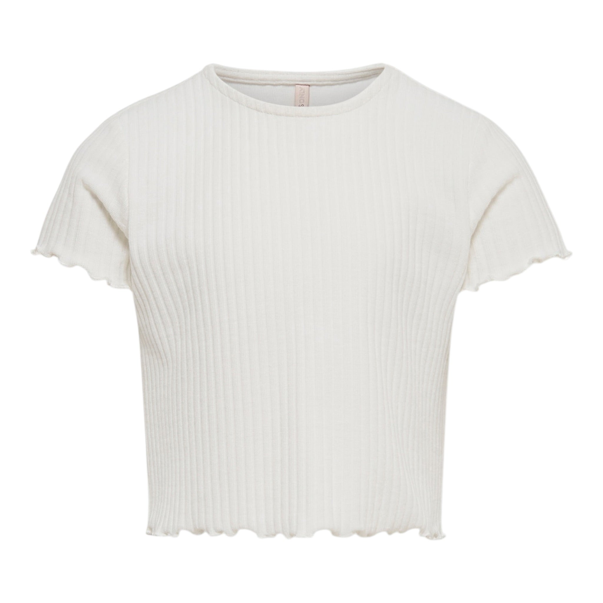 Only T-Shirt Tinta Unita Mezza Manica per Bambina 15225338 BIANCO ONLY 