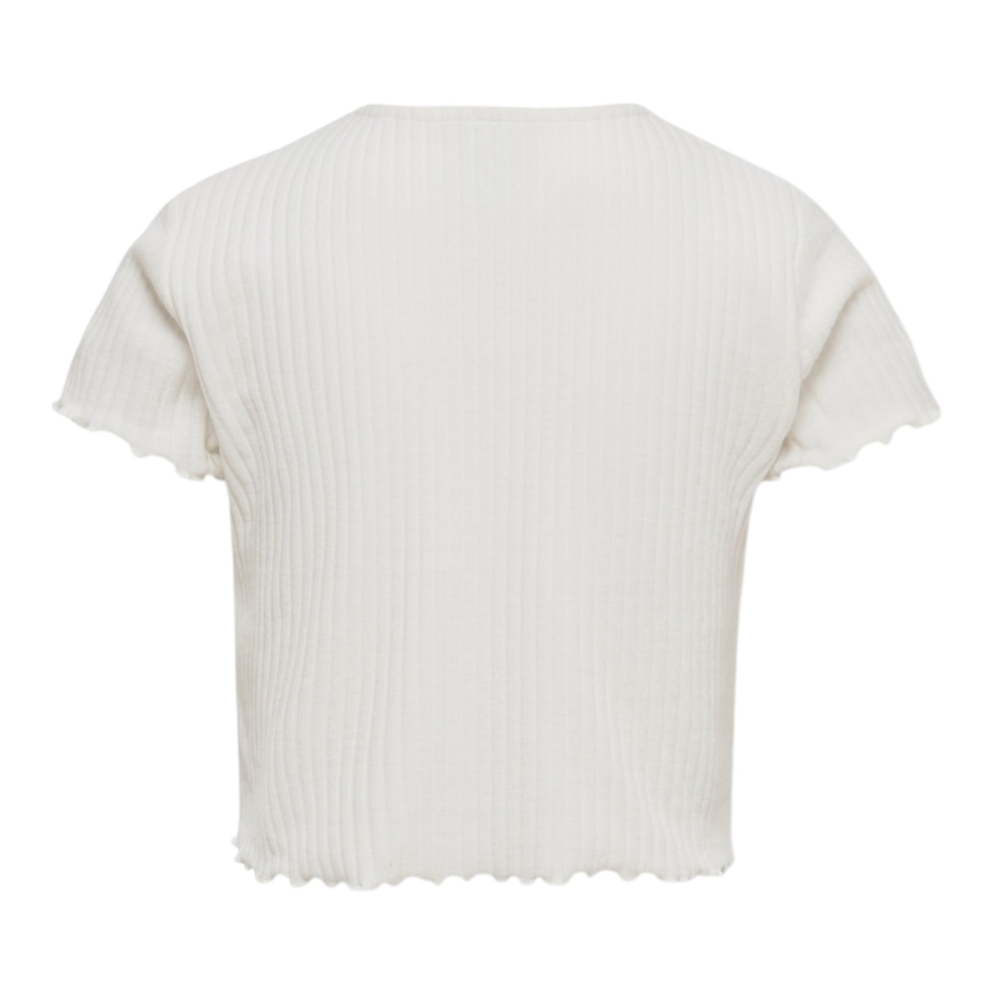 Only T-Shirt Tinta Unita Mezza Manica per Bambina 15225338 BIANCO ONLY 