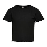 Only T-Shirt Tinta Unita Mezza Manica per Bambina 15225338 NERO ONLY 