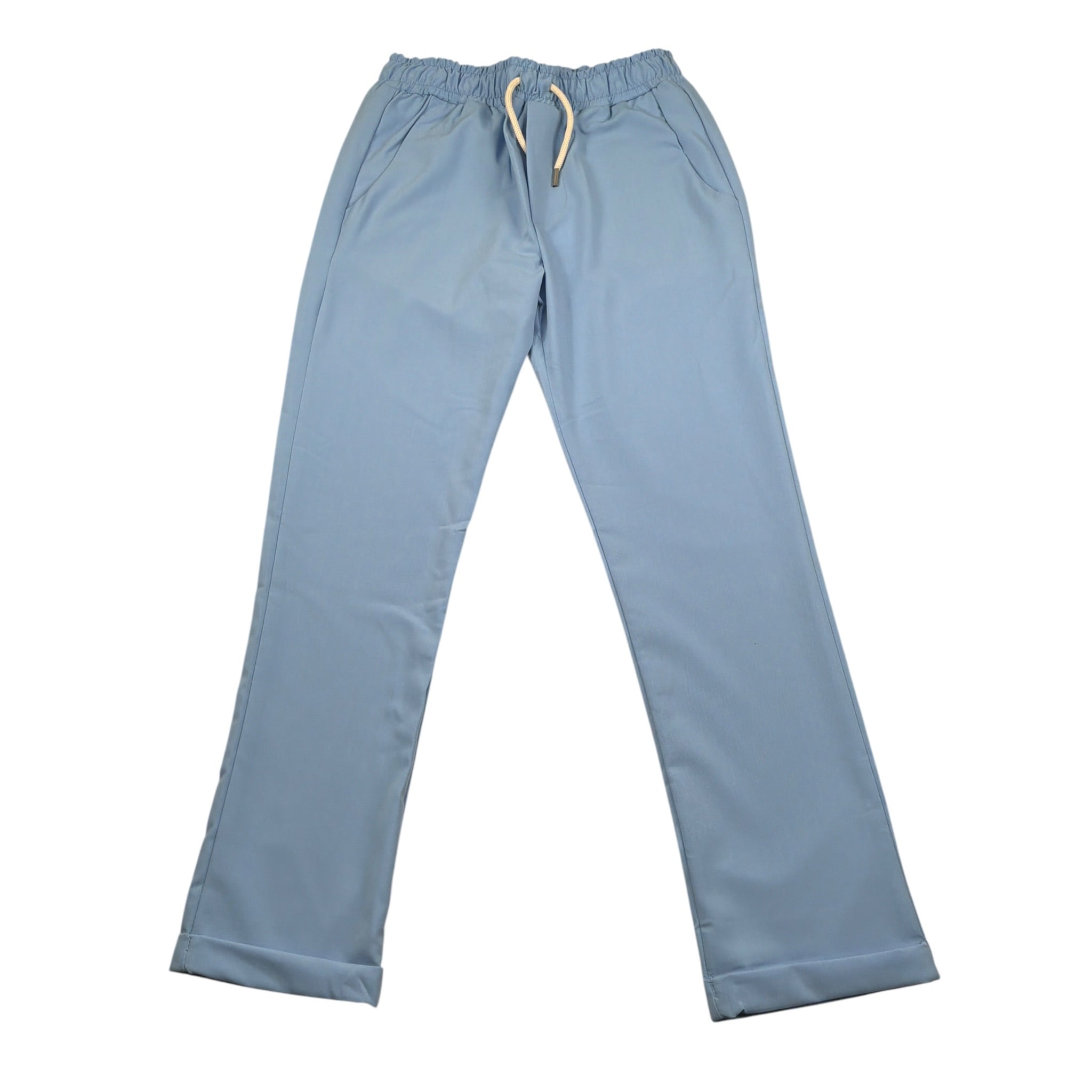 Over-D Pantalone tinta unita con Elastico In Vita Azzurro per Bambino 1505 AZZURRO OVER-D 