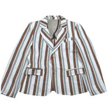 Over-D Giacca Bicolore con Fantasia A Righe per Bambino OK715GC BIANCO/MARRONE OVER-D 
