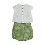 Pangasa Completo 2 Pezzi Camicia-Salopette per Neonato 25858700 BIANCO/VERDE PANGASA 