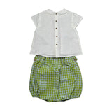Pangasa Completo 2 Pezzi Camicia-Salopette per Neonato 25858700 BIANCO/VERDE PANGASA 