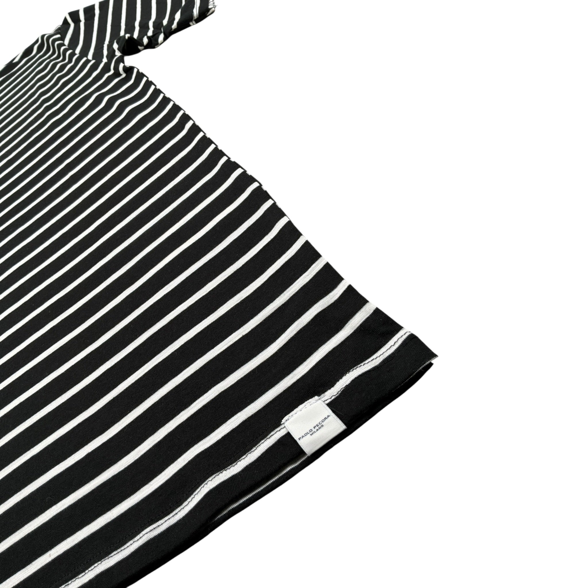 Paolo Pecora T-Shirt Girocollo tinta unita con Stampa A Righe Nero per Bambino P2668 NERO PAOLO PECORA 