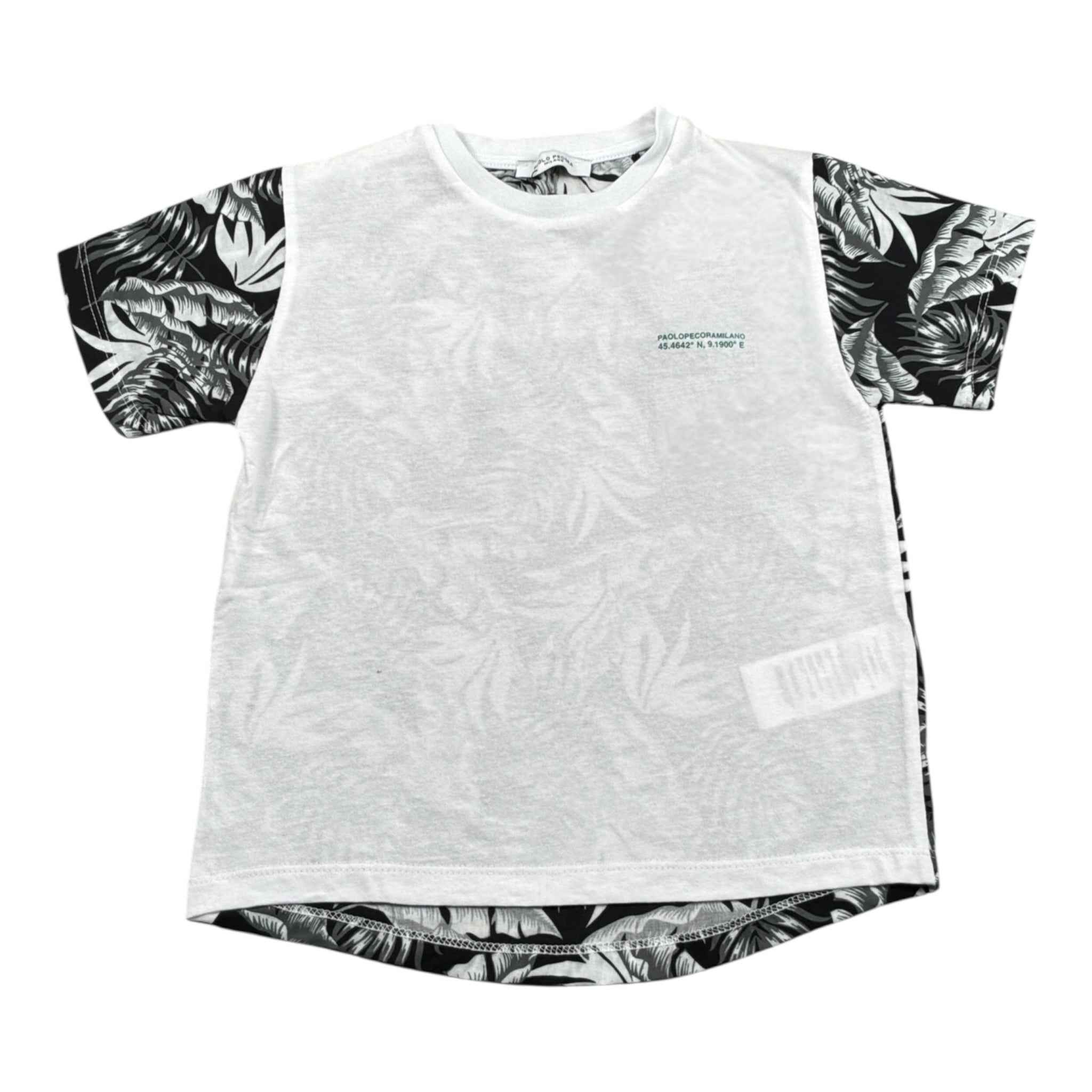 Paolo Pecora T-Shirt Girocollo tinta unita con Stampa Bianco per Bambino P3666 BIANCO PAOLO PECORA 