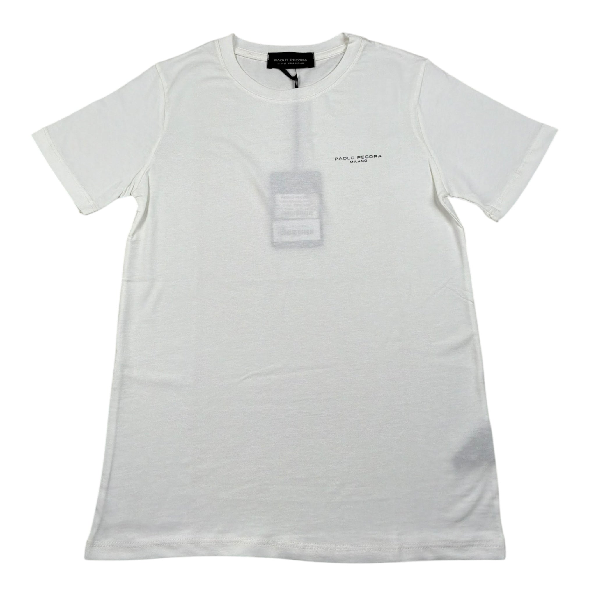 Paolo Pecora T-Shirt Girocollo Tinta Unita con Logo per Bambino PP2006 PANNA PAOLO PECORA 