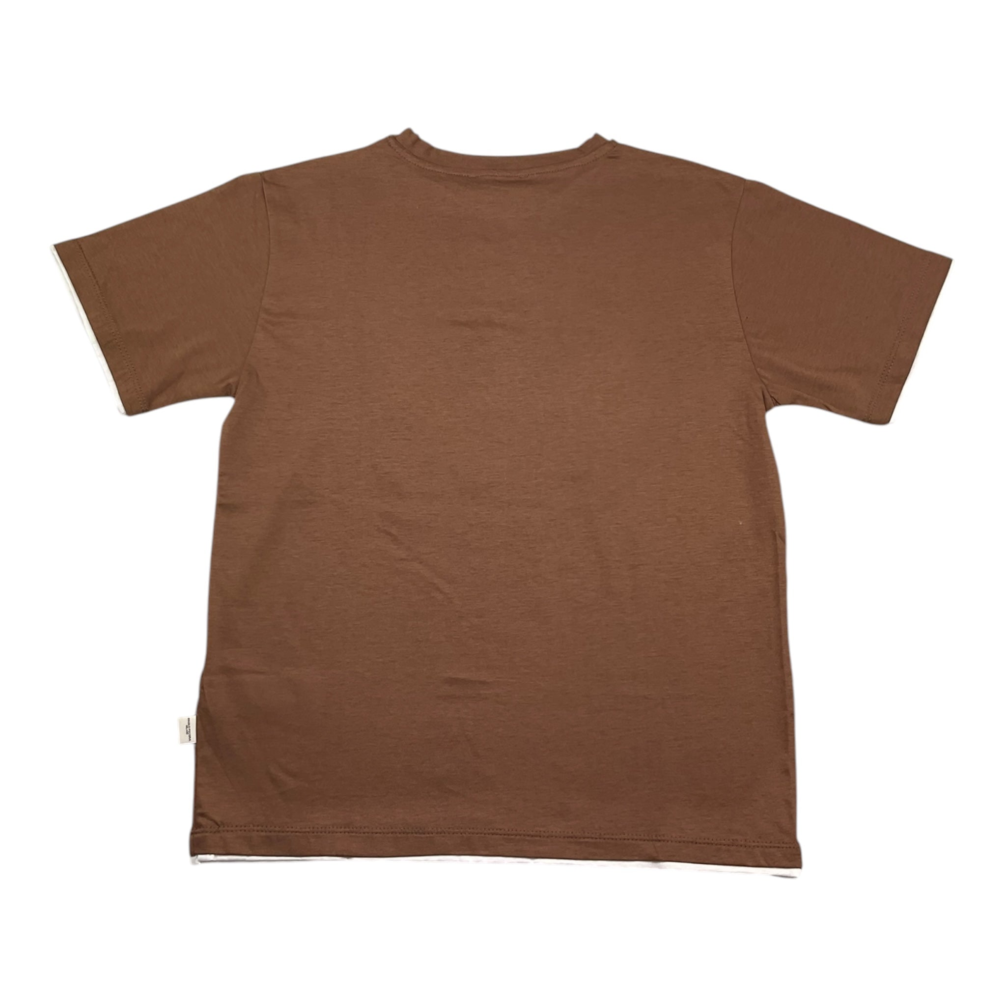 Paolo Pecora T-Shirt Girocollo Tinta Unita per Bambino PP3926 MARRONE PAOLO PECORA 