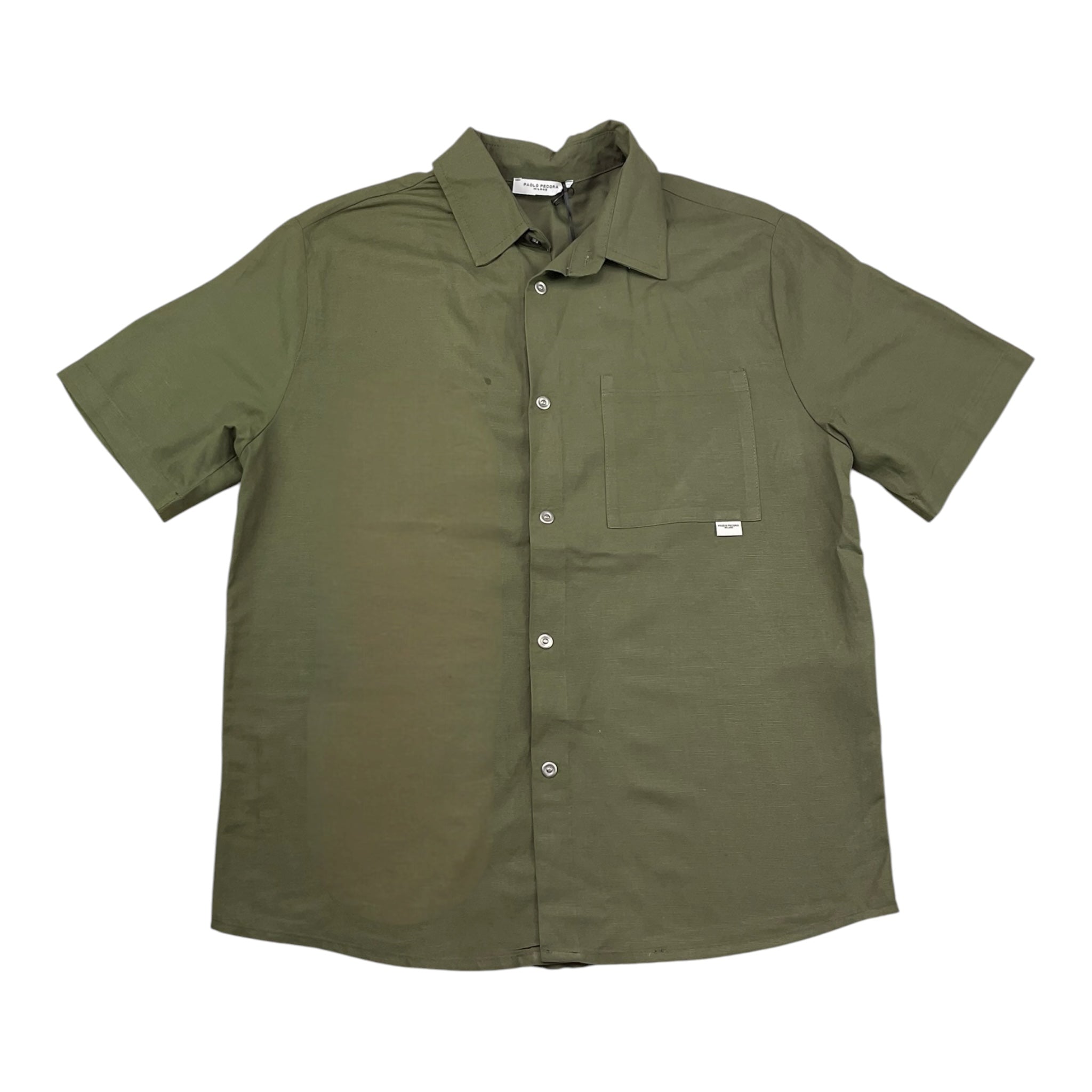 Paolo Pecora Camicia Mezza Manica Tinta Unita per Bambino PP4001 VERDE PAOLO PECORA 