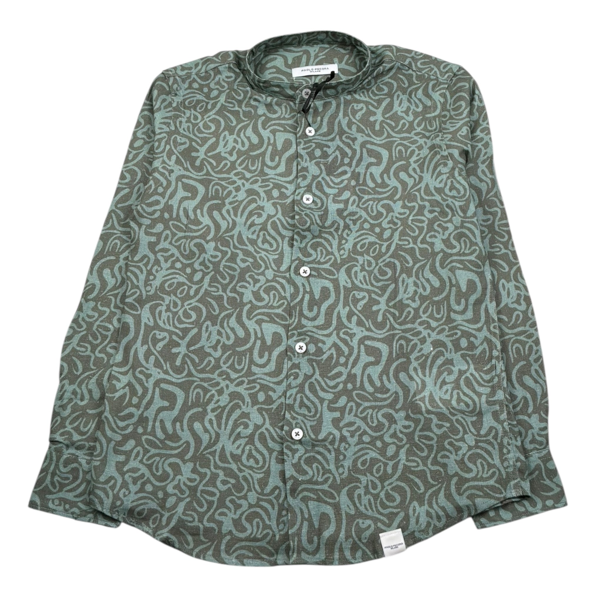 Paolo Pecora Camicia Manica Lunga Stampa Fantasia per Bambino PP4033 VERDE PAOLO PECORA 