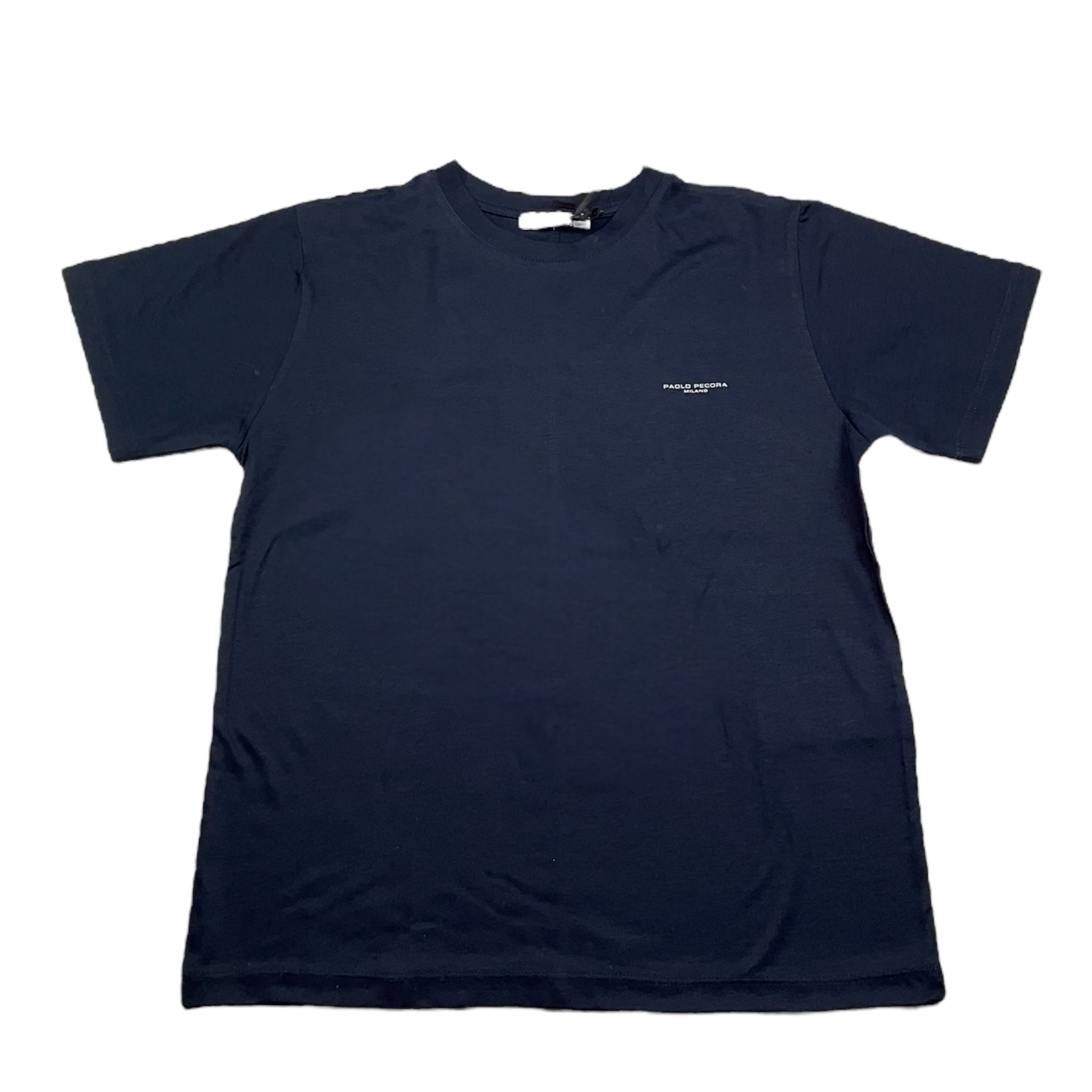 Paolo Pecora T-Shirt Girocollo Tinta Unita con Logo per Bambino PP4052 BLU PAOLO PECORA 