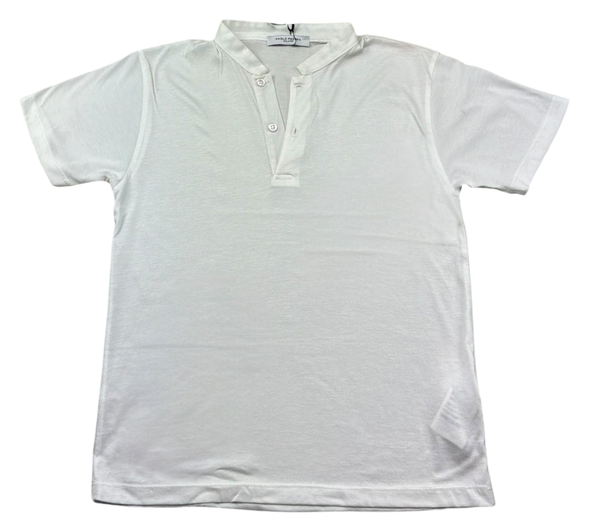 Paolo Pecora T-Shirt Girocollo Tinta Unita con Bottoni per Bambino PP4240 BIANCO PAOLO PECORA 