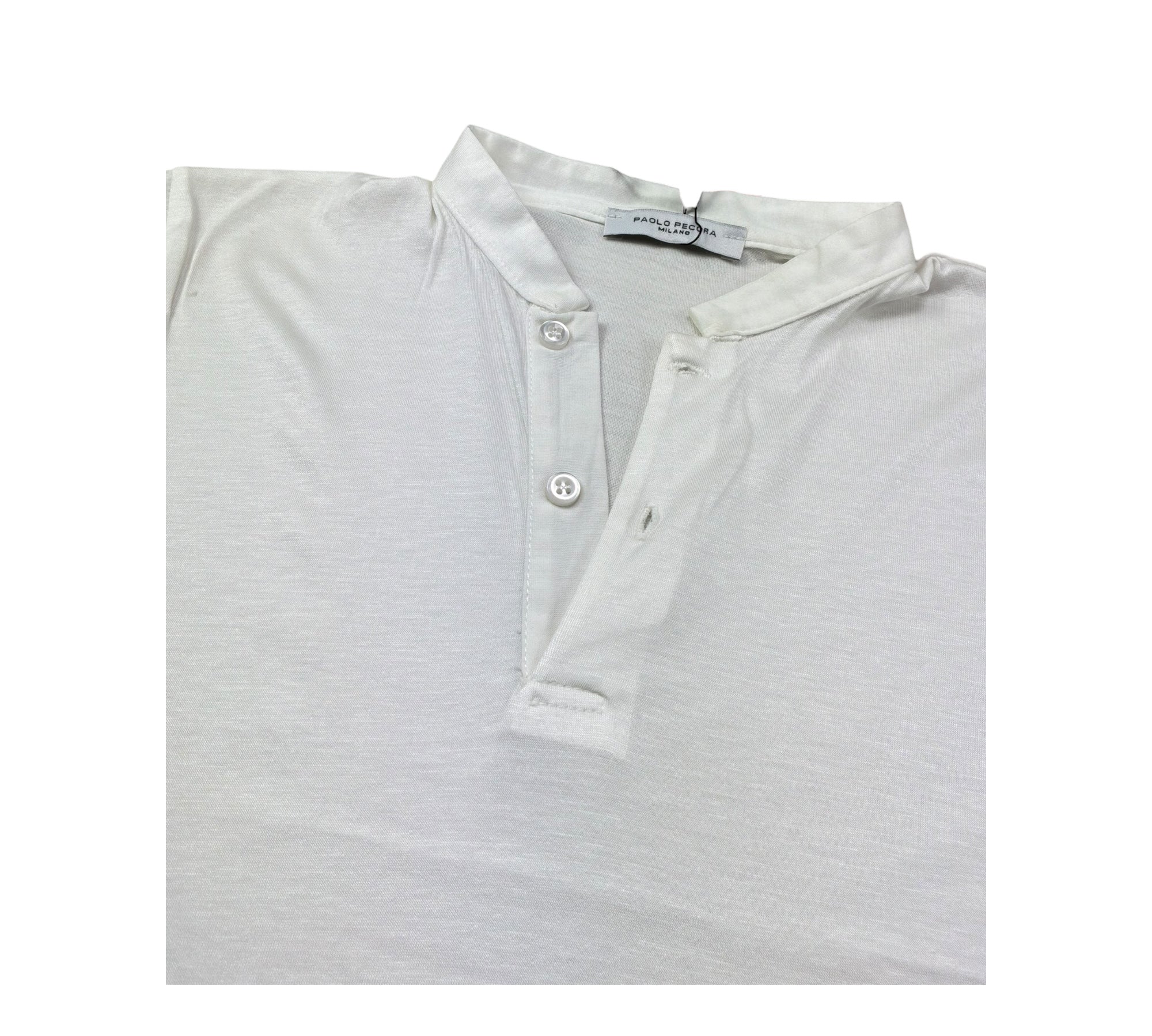 Paolo Pecora T-Shirt Girocollo Tinta Unita con Bottoni per Bambino PP4240 BIANCO PAOLO PECORA 