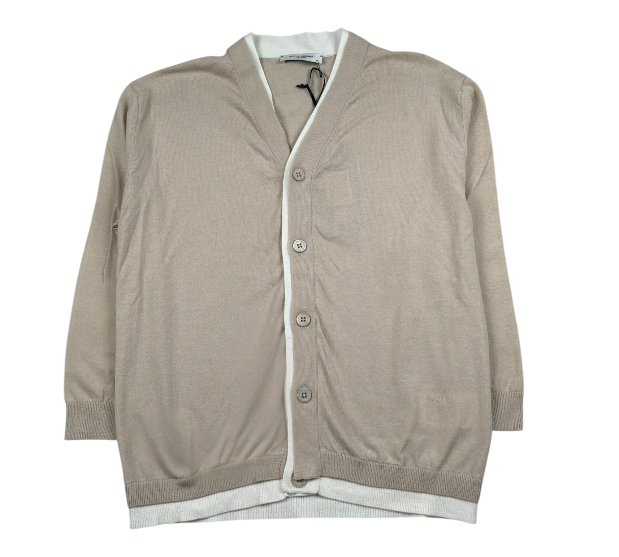 Paolo Pecora Cardigan Tinta Unita Scollo A V per Bambino PP4278 BEIGE PAOLO PECORA 