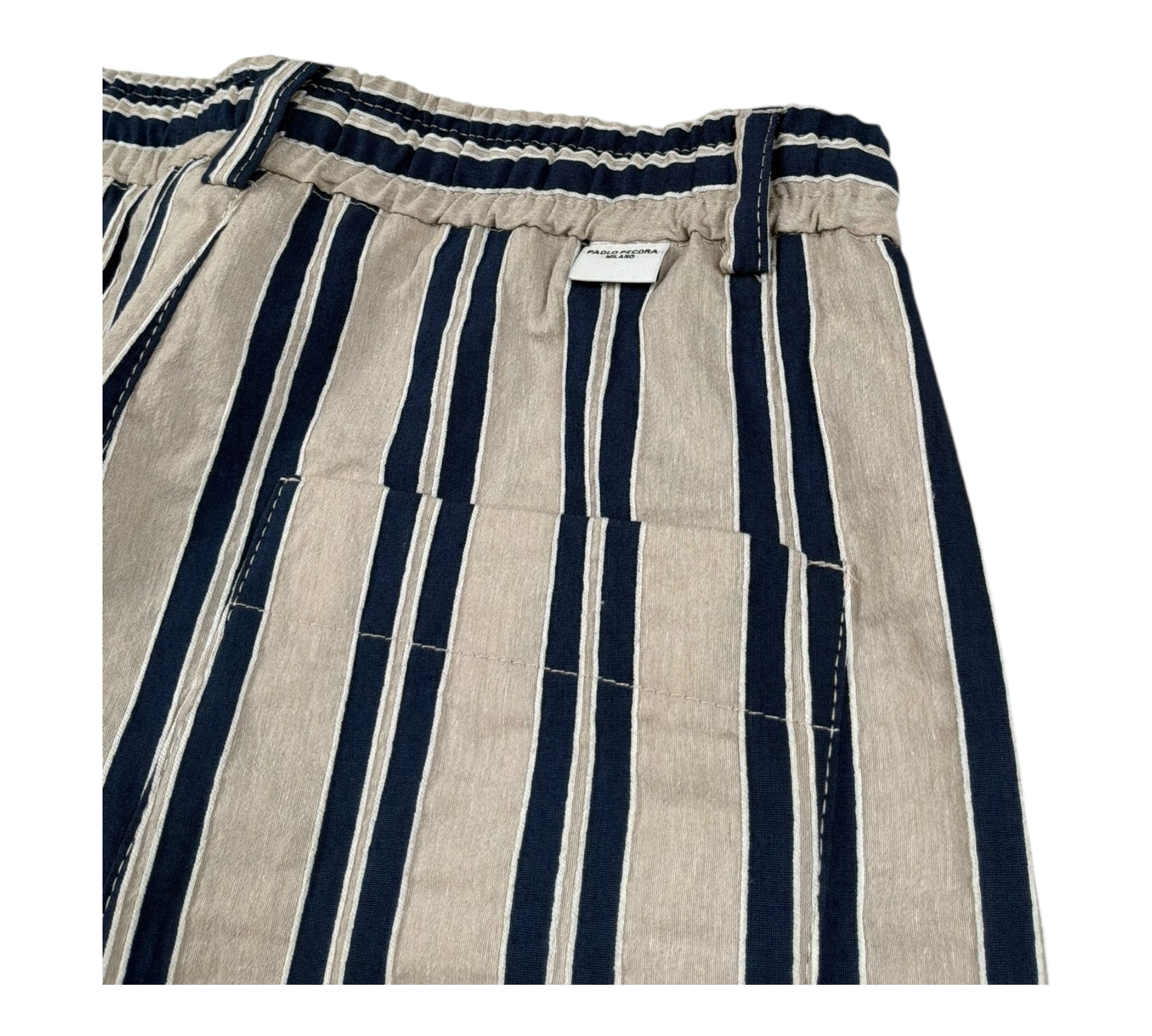 Paolo Pecora Bermuda Fantasia A Righe con Elastico In Vita per Bambino PP4298 BEIGE/BLU PAOLO PECORA 