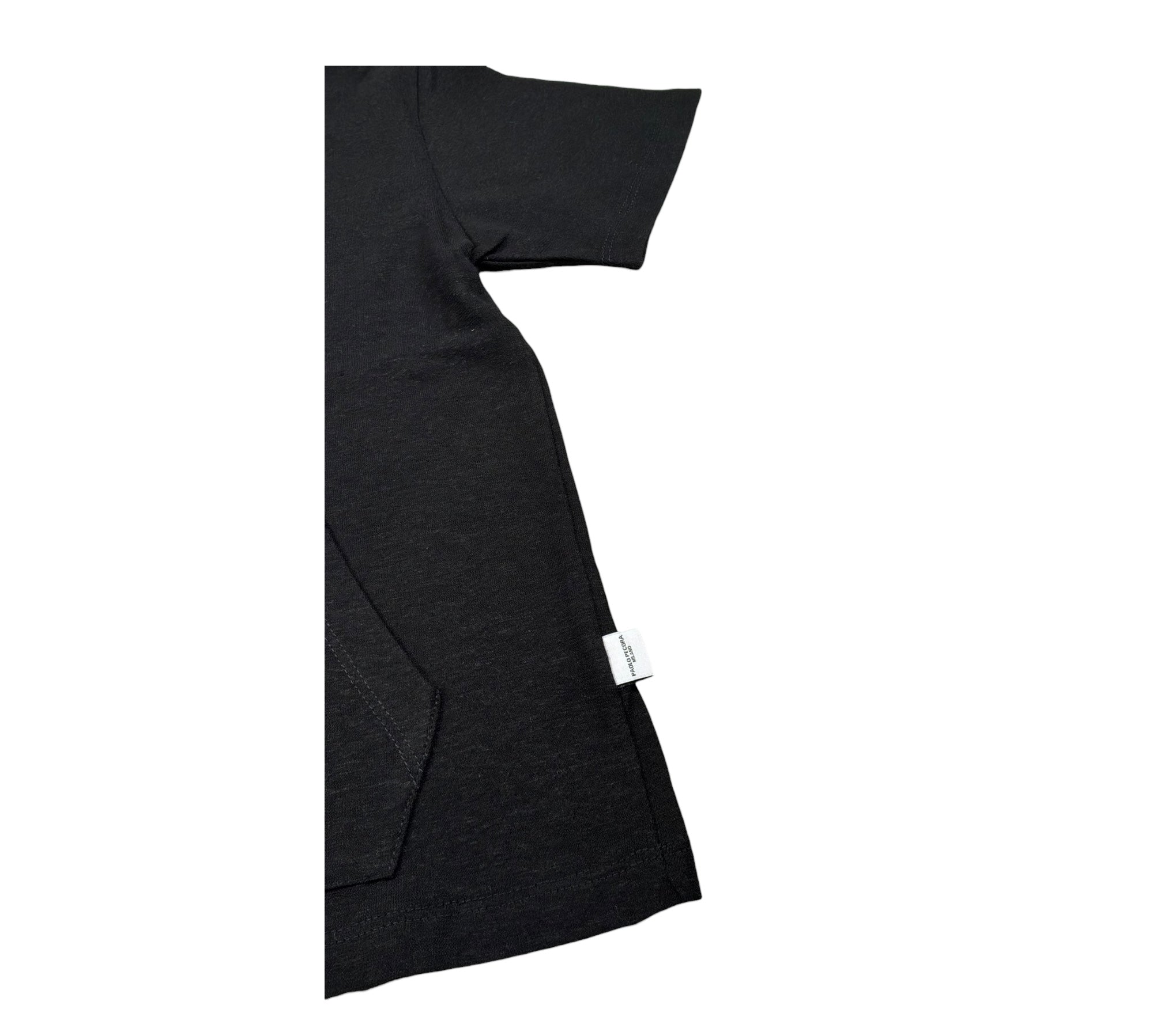 Paolo Pecora T-Shirt Girocollo Tinta Unita con Taschino per Bambino PP4370 NERO PAOLO PECORA 