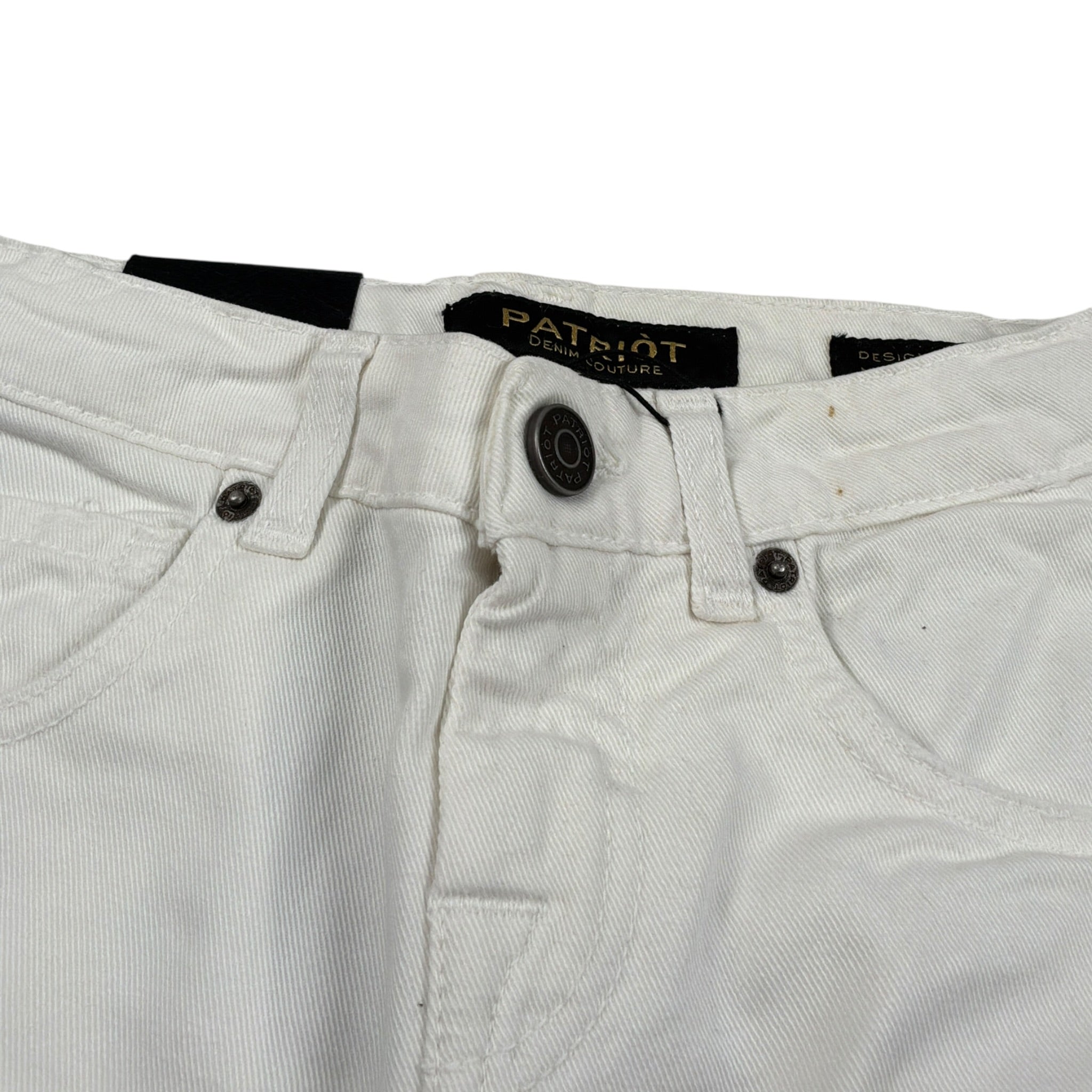 Patriot Jeans tinta unita con Strappi Bianco per Bambino PB1487 BIANCO PATRIOT 