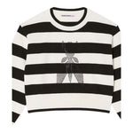 Patrizia Pepe Maglia Bicolore con Fantasia A Righe per Bambina 7K0048 BIANCO/NERO PATRIZIA PEPE 
