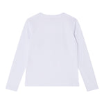 Patrizia Pepe Shirt Girocollo Tinta Unita con Brillantini per Bambina 7M0828 BIANCO PATRIZIA PEPE 
