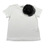 Patrizia Pepe T-Shirt Girocollo Tinta Unita con Applicazione per Bambina 7M0897 BIANCO PATRIZIA PEPE 