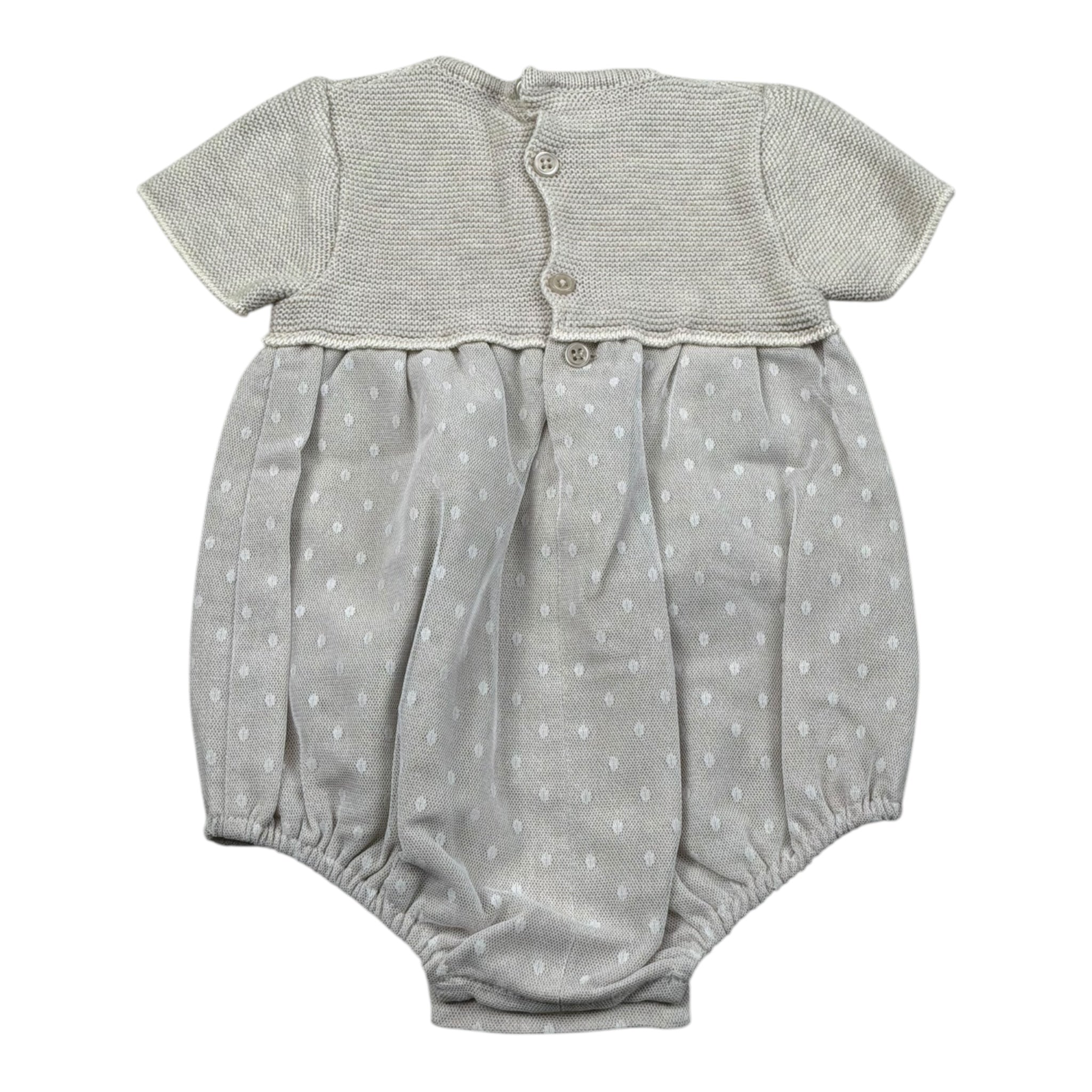 Paz Rodriguez Pagliaccetto Tinta Unita Mezza Manica per Neonata 005122623X BEIGE PAZ RODRIGUEZ 