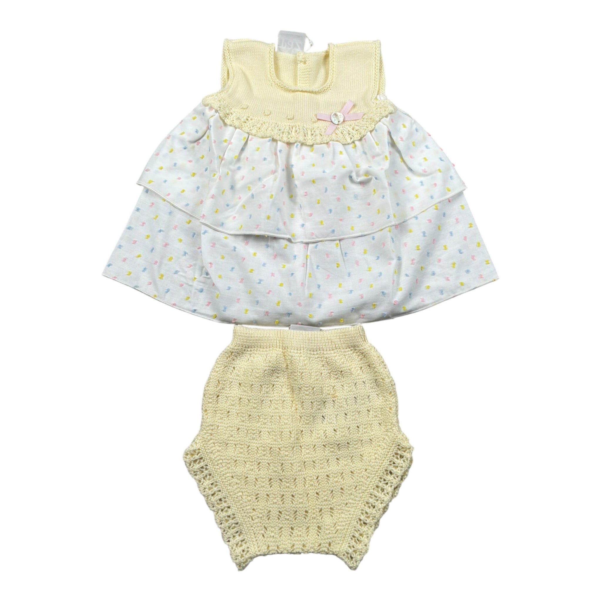 Paz Rodriguez Completo 2 Pezzi Camicia-Coulotte per Neonata 027122294 BIANCO/GIALLO PAZ RODRIGUEZ 