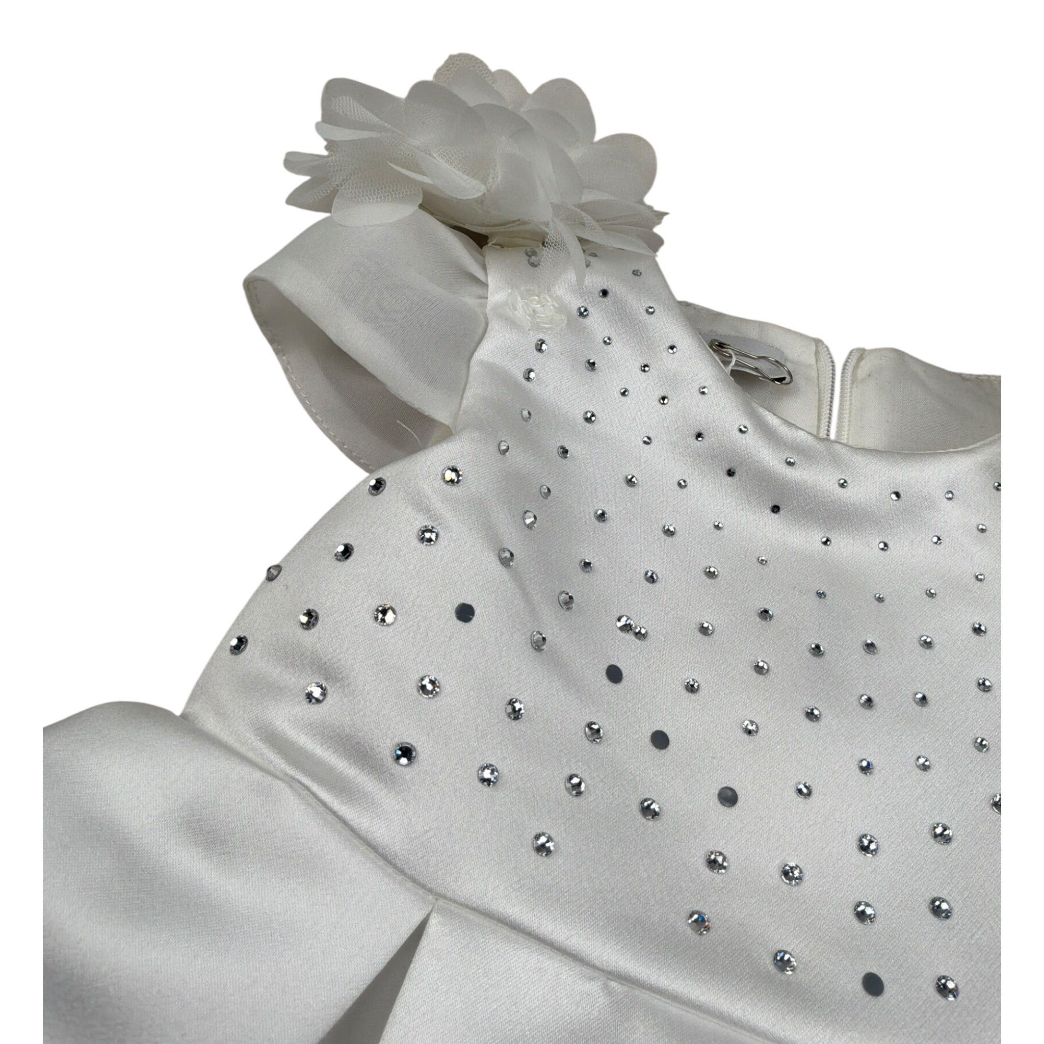 Petit Abito Mezza Manica tinta unita Bianco per Neonata S2014010 BIANCO PETIT 