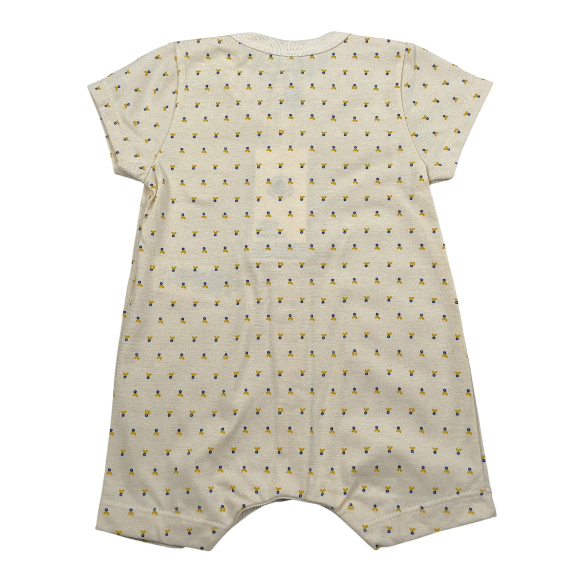 Petit Bateau Pagliaccetto tinta unita con Stampa Giallo per Neonato A09HC GIALLO PETIT BATEAU 