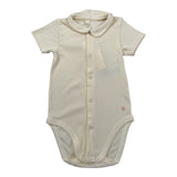 Petit Bateau Body tinta unita Mezza Manica Beige per Neonato A09MP BEIGE PETIT BATEAU 