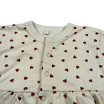 Petit Bateau Abito Mezza Manica tinta unita Fantasia Cuori con Culotte Panna per Neonata A09MR01030 PANNA PETIT BATEAU 