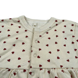 Petit Bateau Abito Mezza Manica tinta unita Fantasia Cuori con Culotte Panna per Neonata A09MR01030 PANNA PETIT BATEAU 