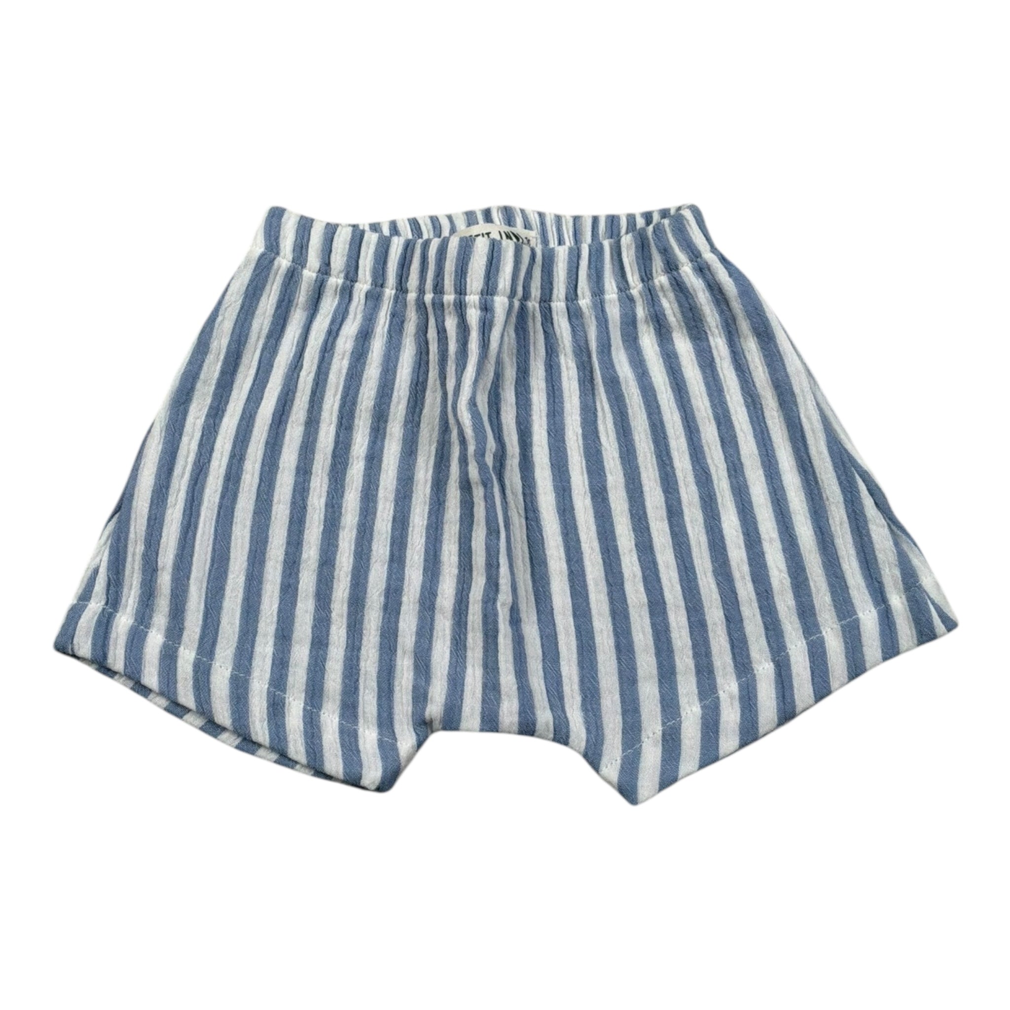 Petit Indi Bermuda Bicolore con Elastico In Vita per Neonato BERRIG BIANCO/AZZURRO PETIT INDI 