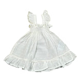 Petit Indi Top Tinta Unita con Balze per Neonata SS25B0923 BIANCO PETIT INDI 