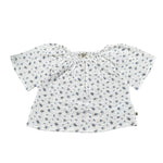 Petit Indi Camicia Tinta Unita con Stampa Fiori per Neonata SS25BK4035 BIANCO PETIT INDI 