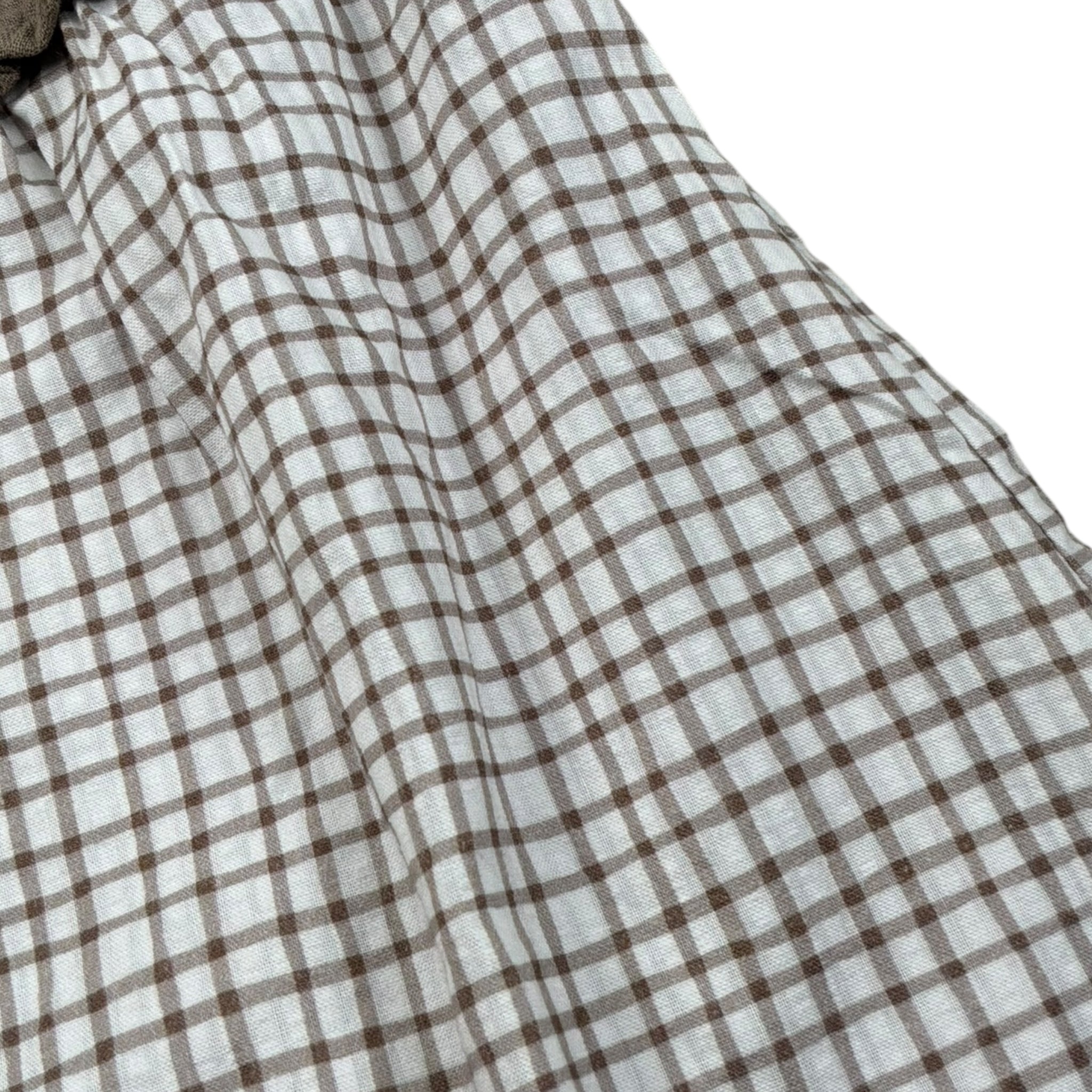 Petit Indi Abito Bicolore con Fantasia Quadri per Bambina SS25BK6527XJ BIANCO/BEIGE PETIT INDI 