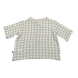 Petit Indi Camicia Tinta Unita con Fantasia A Quadri per Bambino SS25BK7115X BEIGE PETIT INDI 