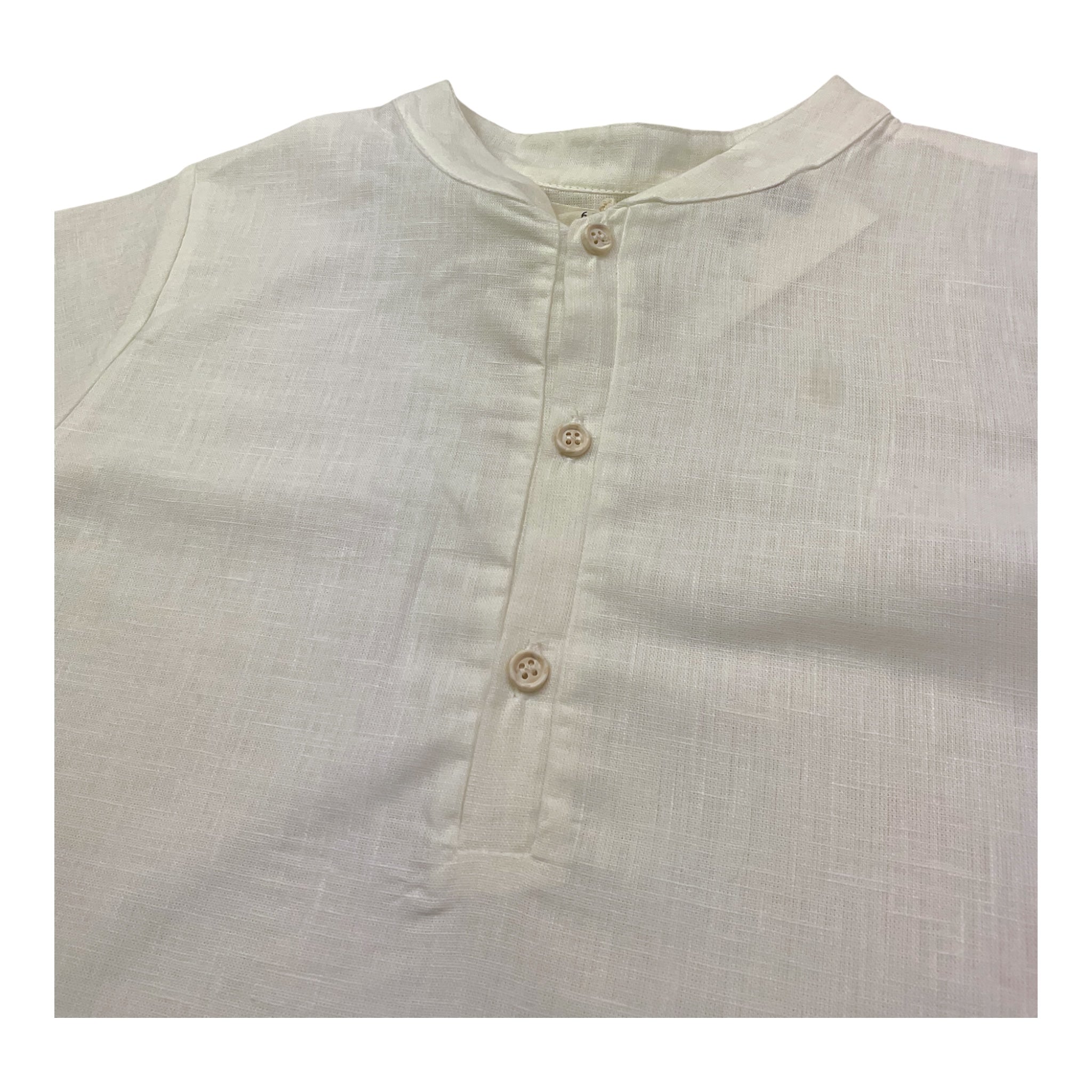 Petit Indi camiciaMezza Manica Girocollo Tinta Unita  per Bambino SS25BK7120 BIANCO PETIT INDI 